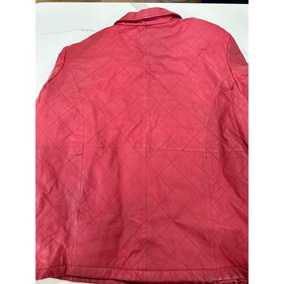 Dialogue Red Leather Jacket - Picture 4 of 7